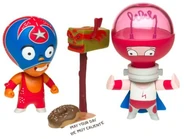 Rikochet and Megawatt with Masked Mailbox and Fortune Donut