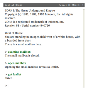 Zork I computer game