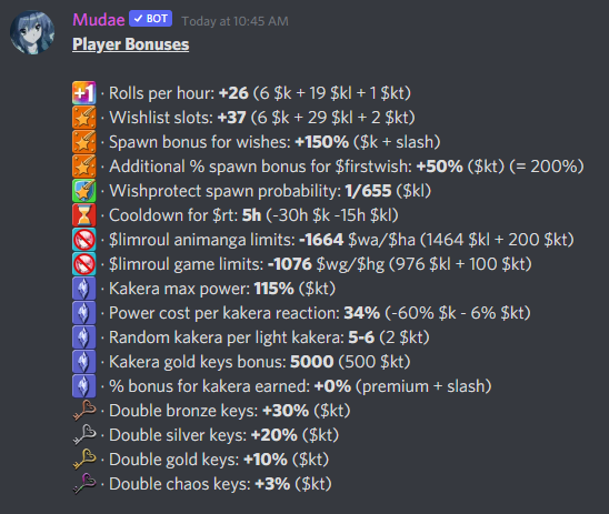 Rolls | Mudae Wiki | Fandom