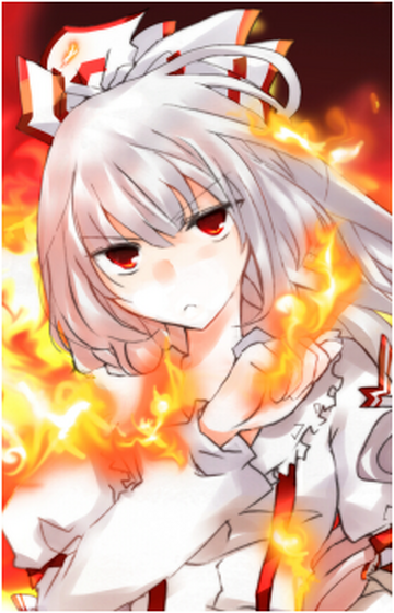 fujiwara no mokou and dante (touhou and 1 more) drawn by shown