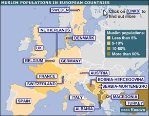 Muslims in Europe map