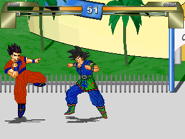 Gohan fighting Goku in the project.