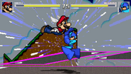 Nintendo's Mario fighting Capcom's MegaMan in the Nintendo vs. CAPCOM v0.1 demo