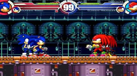 Sonic MH & Classic Sonic vs Knuckles MH & Classic Knuckles MUGEN Battle!!!