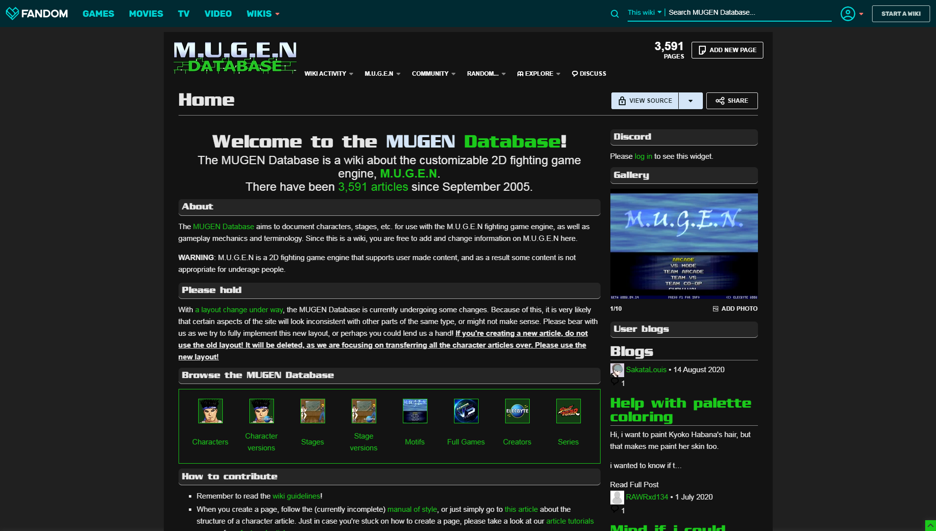 M.U.G.E.N, MUGEN Database