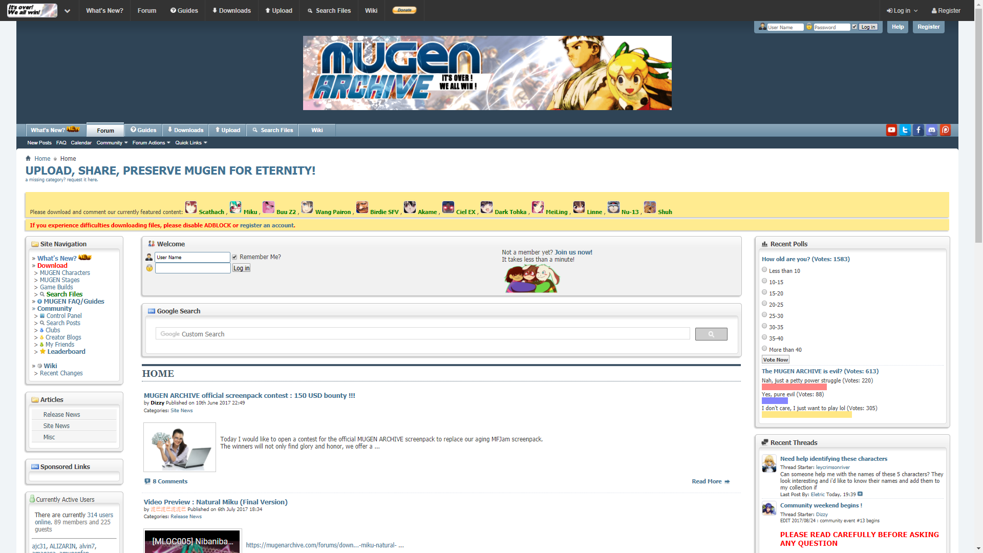 Mugen Archive Room, MUGEN Database