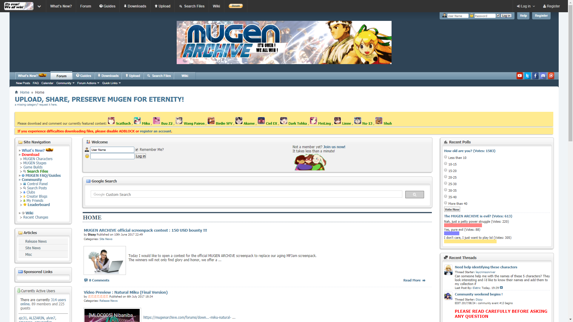 MUGEN ARCHIVE, MUGEN Database