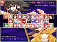 Character select screen