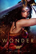 Gal Gadot en un poster promocional de Wonder Woman