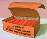 ACME fire.png (895 KB) A box of giant firecrackers made by the ACME Corporation, as seen in "Soup or Sonic", an example of the various products made by this in-universe company.