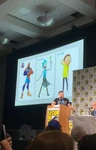 LeBron James, alongside Rick and Morty, at the San Diego Comic Con panel.