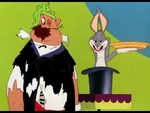 Bugs about to hit Ala Bahma with a pie in "Case of the Missing Hare".