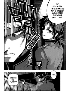 Nanao threatens Tsuruoka.