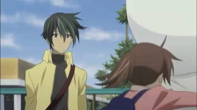 Clannad anime boy floating in water