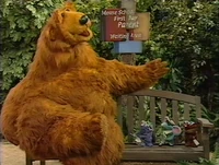 Bear sits with some of the other mouse parents at the First Day Parent Waiting Area.