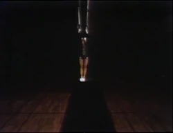 'Close To' and 'Away From' She repeatedly swings on a pair of rings - to and from the viewer. (First: Episode 0513)