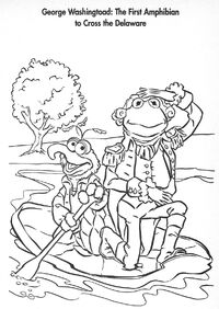 Kermit as George Washington crossing the Delaware River