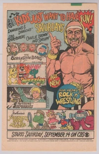 print ad for CBS' Saturday morning lineup in 1985
