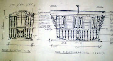 Blueprints of the caravan from the 'Gypsy's Violin' musical number
