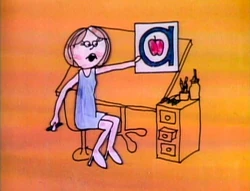 A girl draws an "A" (First: Episode 1107)