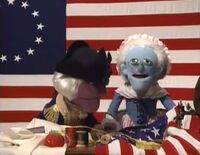 Diane learns about Betsy Ross (played by the puppet later named Esther) in the Muppet Meeting Film "Great Salespeople in History"