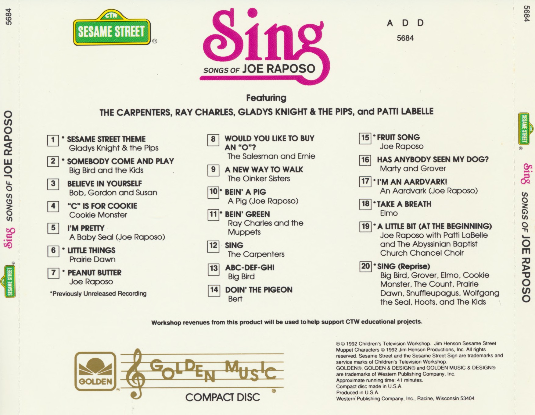 CD「マペットの大冒険／宝石泥棒をつかまえろ！」サントラ　ジョー・ラポーゾ CD「マペットの大冒険／宝石泥棒をつかまえろ！」サントラ