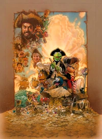 Muppet Treasure Island art Acrylic paints & colored pencils on gessoed board 30x40 inches 1995
