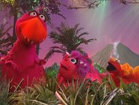 Abby Cadabby, Elmo, and Telly Dinosaurs!