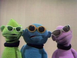 Semi-blank versions of Green, Fat Blue and Lavender, from the song "Fat Cat