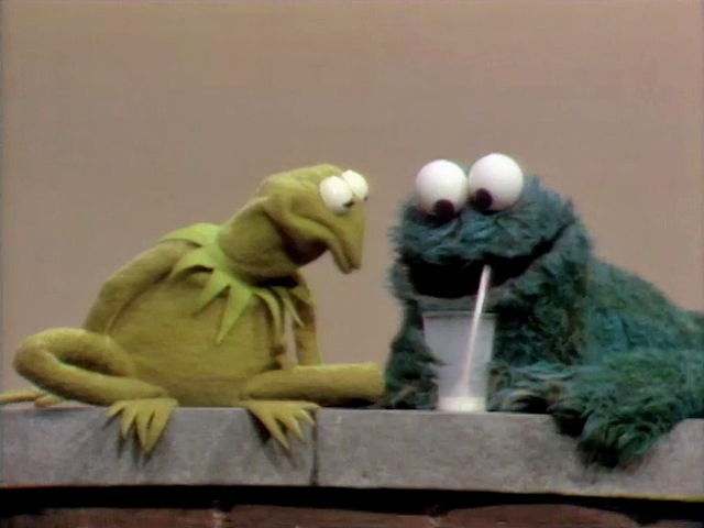 cookie monster kermit meme