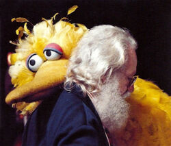 Kermit Love with Big Bird, circa 1970.