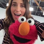 Sara Bareilles takes a selfie with Elmo