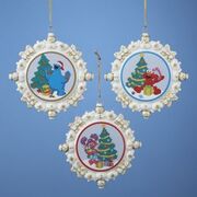 Cookie Monster, Elmo, and Abby porcelain ornaments SE9102