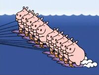 Ten Waterskiing Hippos (First: Episode 4005)