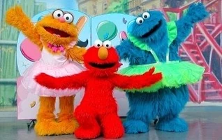 Zoe, Elmo and Cookie Monster