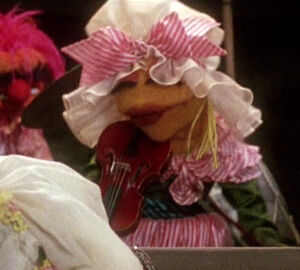 Janice in period costume for The Muppet Christmas Carol.