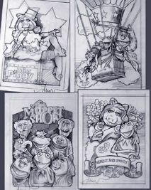 Fisher-Price Muppet puzzle concept art Pencil on Vellum 11x14 inches 1981