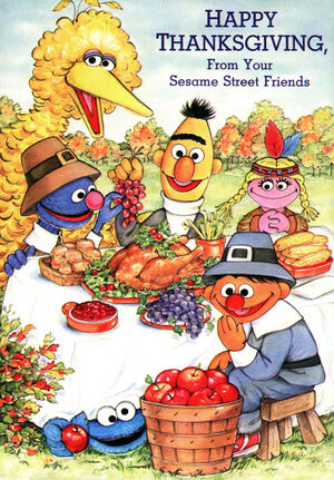 Sesame thanksgiving card 1987