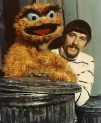 Orange Oscar and Caroll Spinney