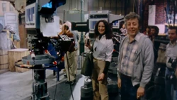 Members of the crew: Arlene Sherman and Frank Biondo.