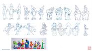 Cheng's designs for the Sesame Street chess set, 2004