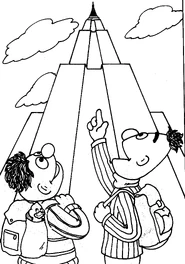 Bert and Ernie admiring the Empire State Building