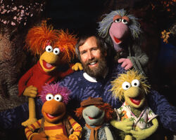 Jim Henson and Fraggles blue sweater