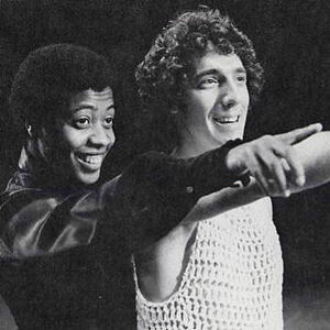 Northern Calloway as "The Leading Player" with Michael Rupert in the Broadway production of Pippin (Photo by Martha Swope