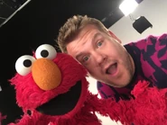 Elmo and James Corden take a selfie