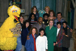 Hilary Clinton and Sesame Street cast 1993