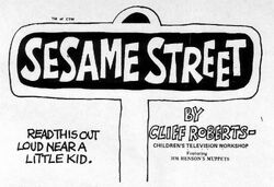 Roberts' title card for the Sesame Street comic strip