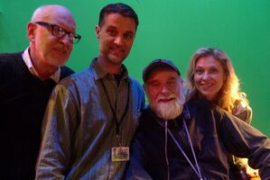 Frank Oz, Jerry Nelson, Leslie Carrara and Paul Rudolph on the Sesame set, 2011