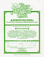 Membership application for the renamed "Muppet Fan Club"