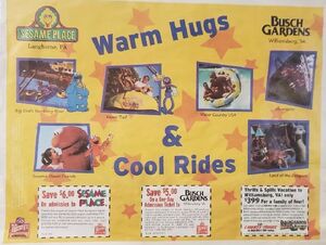 Wendy's Sesame Place placemat 2000